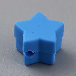 スターシリコンフォーカルビーズ  DIYの看護ネックレス用  藤紫色  11x12x8.5mm  穴：2.2mm&nbsp;SIL-TAC0008-08F
