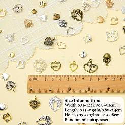 合金のチベット風チャーム  ハートチャーム  ミックスカラー  8~24x7.5~31x1~4mm  穴：1.2~1.8mm&nbsp;FIND-SZ0003-98