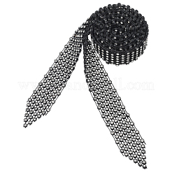 合金クリスタルラインストーンネクタイ  チェーンネクタイ  ブラック  1290x26x3mm&nbsp;AJEW-WH20006-208A