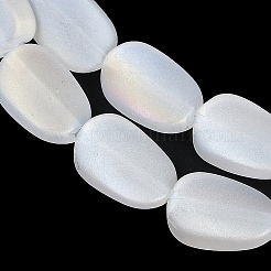 電気メッキガラスビーズセット  艶消し  オーバル  クリアAB  14x9x4.5mm  穴：1mm  約50個/連  27.17インチ（69cm）&nbsp;EGLA-C009-01B-AB01