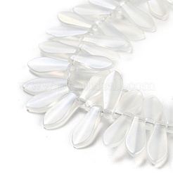 電気メッキガラスビーズセット  ティアドロップ  クリアAB  16x6x3.5mm  穴：0.8mm  約202個/連  25.20インチ（64cm）&nbsp;EGLA-C005-01A-AB01
