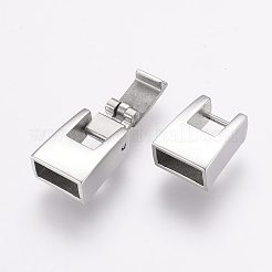 変色しにくい304ステンレススチール製の折りたたみ式留め具  長方形  ステンレス鋼色  26x9.5x6mm  穴：4x8mm&nbsp;STAS-E144-148P