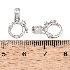真鍮マイクロパヴェクリアキュービックジルコニアツイスタークラスプ  プラチナメッキ  16.5mm  穴：3.5x5mm&nbsp;CU-CBA7BFE-05P