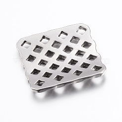 変色しない304ステンレススチールマルチ連リンク  正方形  ステンレス鋼色  24x24x2mm  穴：2~2.5mm&nbsp;X-STAS-E421-105P