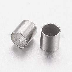 真鍮製つぶし玉カシメ玉  チューブ  プラチナ  2x2x0.15mm  穴：1.5mm&nbsp;KK-L021-P