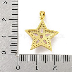 スターラックメッキ真鍮キュービックジルコニアペンダント  長持ちメッキ  鉛フリー＆カドミウムフリー  18KGP本金メッキ  20x19x5mm  穴：5x3mm&nbsp;KK-M291-10G