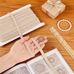20mのポリエステル刺繍レースリボン  洋服アクセサリーデコレーション  淡い茶色  1/2インチ（13mm）  約21.87ヤード（20m）/セット&nbsp;OCOR-ME0001-76B