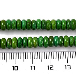 天然石ハウライトビーズ連売り  染め  ディスク  黄緑  6.5x3mm  穴：0.5mm  約128個/連  14.57''（37センチメートル）&nbsp;G-E604-G02-A
