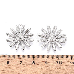 304ステンレススチール製デイジーペンダント  ステンレス鋼色  24x22.5x3mm  穴：2x3mm&nbsp;STAS-T069-43P