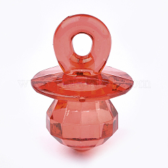 透明なアクリルパーツ  多面カット  おしゃぶり/ダミー  ミックスカラー  38x27mm  穴：5x6mm  約75個/500g&nbsp;TACR-S149-09