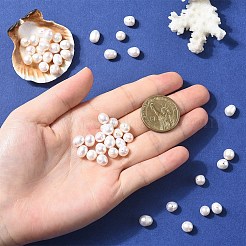 天然養殖淡水真珠ビーズ10個  ポテト  乳白色  7~8mm  穴：0.8mm&nbsp;PEAR-YW0001-16