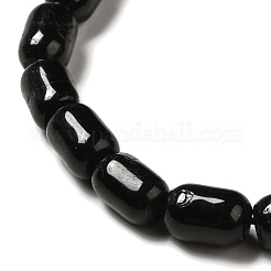 天然石ブラックトルマリンビーズ連売り  コラム  9x6mm  穴：0.9~1.2mm  約20~21個/連  7.09~7.48インチ（18~19cm）&nbsp;G-G980-22