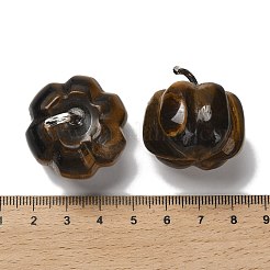 天然タイガーアイピーマンの置物  ホームデスクトップ装飾用  合金パーツ  29x30mm&nbsp;G-Q190-02P-05
