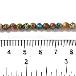 染色された天然インペリアルジャスパービーズ連売り  ラウンド  カラフル  4mm  穴：1mm  約95個/連  16.06''（40.8センチメートル）&nbsp;G-Q161-A02-01