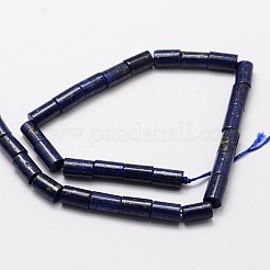 天然なラピスラズリコラムビーズ連売り  染め  10x6mm  穴：1mm  約38個/連  15.5インチ&nbsp;G-M264-14