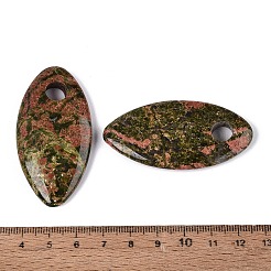 天然unakiteビッグペンダント  馬の目のチャーム  56~57x28~29x7~8mm  穴：8mm&nbsp;G-Q601-26A