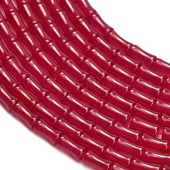 研究室で作られた赤いコランダムビーズ連売り  竹の棒  6x3mm  穴：0.5mm  約64~65個/連  15.24~15.31''（38.7~38.9センチメートル）&nbsp;GG-CBAC488-03A