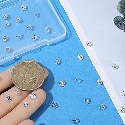 真鍮製イヤーナット30個  ピアスバックキャッチ  925銀メッキ  5x4mm  穴：0.7mm&nbsp;KK-BBC0019-92S