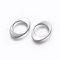 変色しにくい201ステンレススチール製リンクリング  オーバル  ステンレス鋼色  17.5x12x1mm&nbsp;STAS-L234-034P