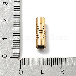 304ステンレススチール製マグネット留め具  コラム  イオンプレーティング（ip）  18KGP本金メッキ  15x5mm  穴：3mm&nbsp;STAS-B082-02A-G