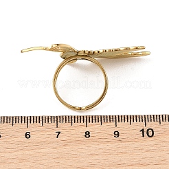 女性用304ステンレススチールカフオープンリング  ツバメ  ゴールドカラー  usサイズ6（16.5mm）&nbsp;RJEW-F212-03G