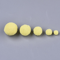 DIY人形クラフトポリエステル高弾性ポンポムボール  ラウンド  きいろ  7~29mm&nbsp;AJEW-R093-01-A01