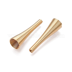 アイアン製ビーズキャップ  コーン  ライトゴールド  30~32x9.5mm  穴：2.5mm  12個/袋&nbsp;IFIN-TAC0002-14KCG