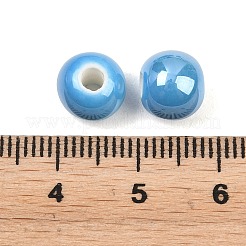 釉薬をかけた磁器ビーズ  光沢のあるセラミックビーズ  ラウンド  空色  8mm  穴：2mm&nbsp;X-PORC-D001-8mm-12