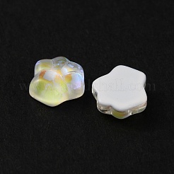 足跡樹脂カボション  ABカラー  ネイルアートの装飾の付属品  ホワイト  7.5~8x8x3mm&nbsp;MRMJ-WH0012-35E
