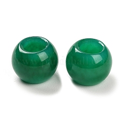 天然マレーシアジェイド染めヨーロッパビーズ  大穴ビーズ  ラウンド  12x9.5~11mm  穴：5~6mm&nbsp;G-R488-01A