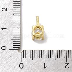 キュービックジルコニアチャーム付きスターリングシルバー925個  ラウンド  ゴールドカラー  10.5x6x4.5mm  穴：3.5x2mm&nbsp;STER-Q004-04G