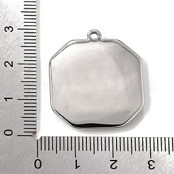 304ステンレススチールと天然パウアシェルを使用したペンダント  ステンレス鋼色  スクエアチャーム  28x25.5x4mm  穴：1.8mm&nbsp;SH-CBA7184-01H-P