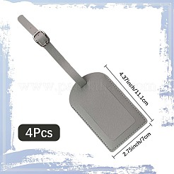 カットホロー 4個 PUレザー ラゲッジタグ  鉄のクラスプ付  旅行IDラベル  スーツケース名札  銀  111x70mm&nbsp;OFST-CL0001-01A-01