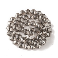 透明電気めっきガラス ビーズ 連売り  パール光沢メッキ  ハート  濃いグレー  12x13x7mm  穴：1mm  約55個/連  25.51''（64.8センチメートル）&nbsp;EGLA-P050-PL03