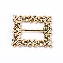 四角い合金のバックル  ラインストーン付き  ジェット  38x38x5mm  内径：21x21mm&nbsp;JEWB-WH0014-10A