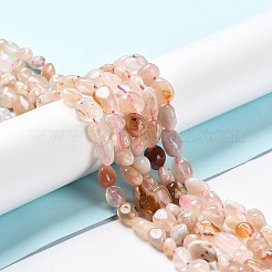 天然石桜色アゲート瑪瑙ビーズ連売り  ナゲット  7.5~16x7.5~9x4~7mm  穴：0.9mm  約41~44個/連  16.14''~17.32''（41~44センチメートル）&nbsp;G-P497-01A-01