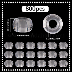 透明プラスチックビーズ800個  バレル  透明  9x6mm  穴：3.8mm&nbsp;KY-SP0001-52B