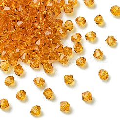 プレシオサ®クリスタルビーズ  チェコクリスタル  双円錐形(451 69 302 ロンデル)  トパーズ 10070 個  4mm  穴：0.8mm&nbsp;Y-PRC-BA4-10070