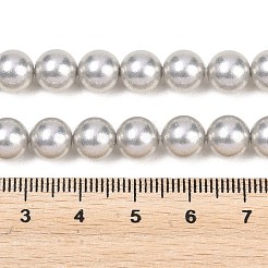 曇りガラスパールビーズ連売り  ラウンド  ライトグレー  8mm  穴：0.7mm  約51~52個/連  15.94~16.02''（40.5~40.7センチメートル）&nbsp;GLAA-A044-08A-09