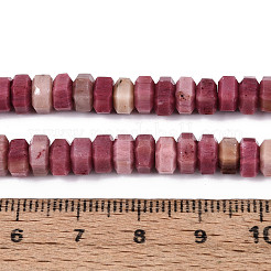 天然石ロードナイトビーズ連売り  多面カット  六角  6.5~7x3~3.5mm  穴：0.8~1mm  約109~113個/連  14.76~15.16インチ（37.5~38.5cm）&nbsp;G-N357-14A-12