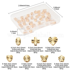 35個7スタイル真鍮ビーズ  18KGP本金メッキ  混合図形  4.5~6x4~6x2~3mm  穴：1.2~1.8mm  5個/スタイル&nbsp;KK-FS0001-69