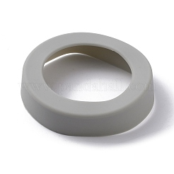 シリコンカップボトムスリーブカバー  断熱再利用可能カップブーツ  フラットラウンド  ライトグレー  7.4x1.8cm  内径: 4.95cm & 7.1cm&nbsp;SIL-WH0014-15D