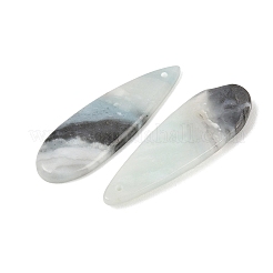 ナチュラルフラワーアマゾナイトペンダント  ティアドロップチャーム  39.5~40x13~13.5x4.5~5mm  穴：1.2mm&nbsp;G-K381-15C