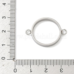 304ステンレススチール製オープンバックベゼルコネクタチャーム  UVレジンDIY用  エポキシ樹脂  プレスジュエリー  フラットラウンド  ステンレス鋼色  20x27.5x3mm  穴：2.5mm  内径：18mm&nbsp;STAS-B126-05D-P