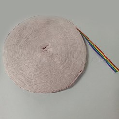 ポリエステルグログランリボン  バッジメダル愛国心とギフトラッピング用  縞模様  カラフル  3/8インチ（10mm）  約50m /ロール&nbsp;OCOR-WH0073-18