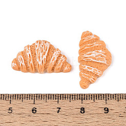 樹脂デコデンカボション  模造食品  不透明な  パン  砂茶色  25x14x6.5mm&nbsp;X-RESI-R429-15