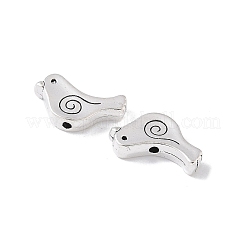 チベット風合金ビーズ  鉛フリー＆カドミウムフリー  鳥  アンティークシルバー  長さ9mm  15 mm幅  厚さ2.5mm  穴：1.5mm&nbsp;X-AB5587Y