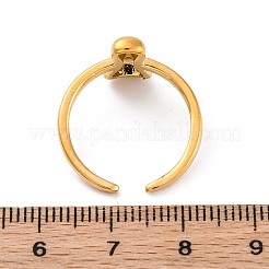 女性用304ステンレススチールオープンカフリング  文字L  18KGP本金メッキ  文字I  13~14x7~15mm&nbsp;RJEW-M060-01G-09