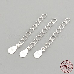 925スターリングシルバーツイストアジャスターチェーン  ティアドロップチャーム付き  スタンプ925個付き  銀  33mm&nbsp;STER-S002-33