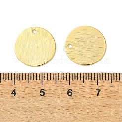 シーグレース真鍮ペンダント  フラットラウンドのチャーム  空白タグのスタンプ  ブラシ仕上げ  カドミウムフリーと鉛フリー＆ニッケルフリー  18KGP本金メッキ  10x1.5mm  穴：1.4mm&nbsp;XGRQ3P568-604G